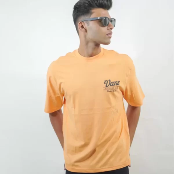 Vans Light Orange Printed Over-Sized T-Shirt