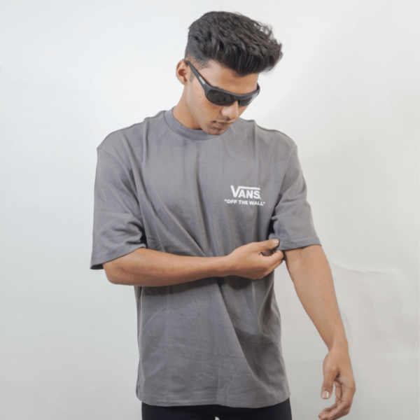 Vans Grey Printed Over-Sized T-Shirt