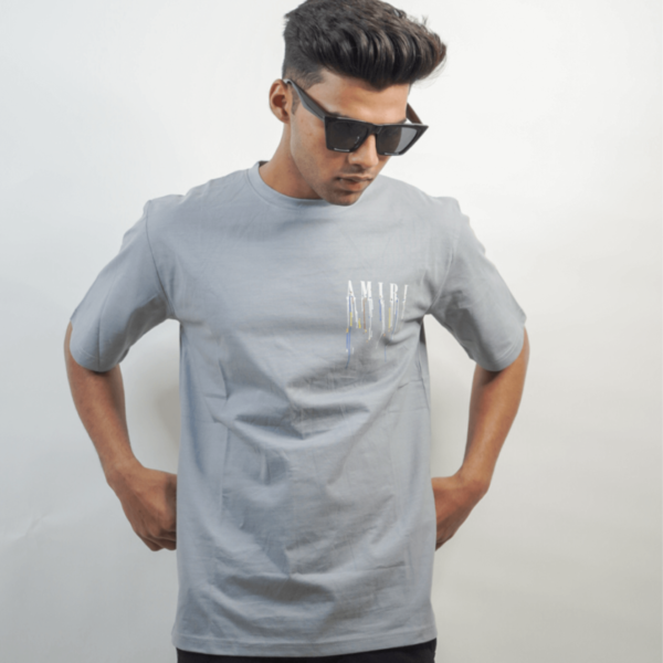 Amiri Grey Printed Over-Sized T-Shirt