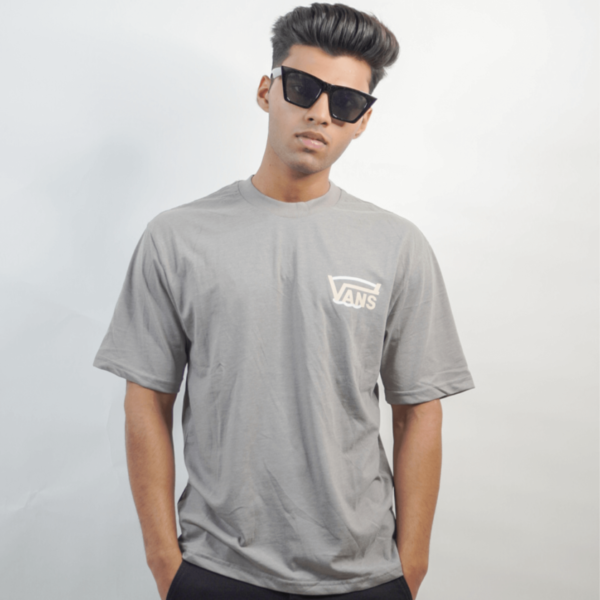 Vans Grey Printed Over-Sized T-Shirt